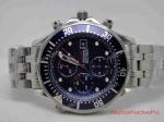 Mens Omega Replica Seamaster James Bond Chronograph Watch - SS Blue Dial